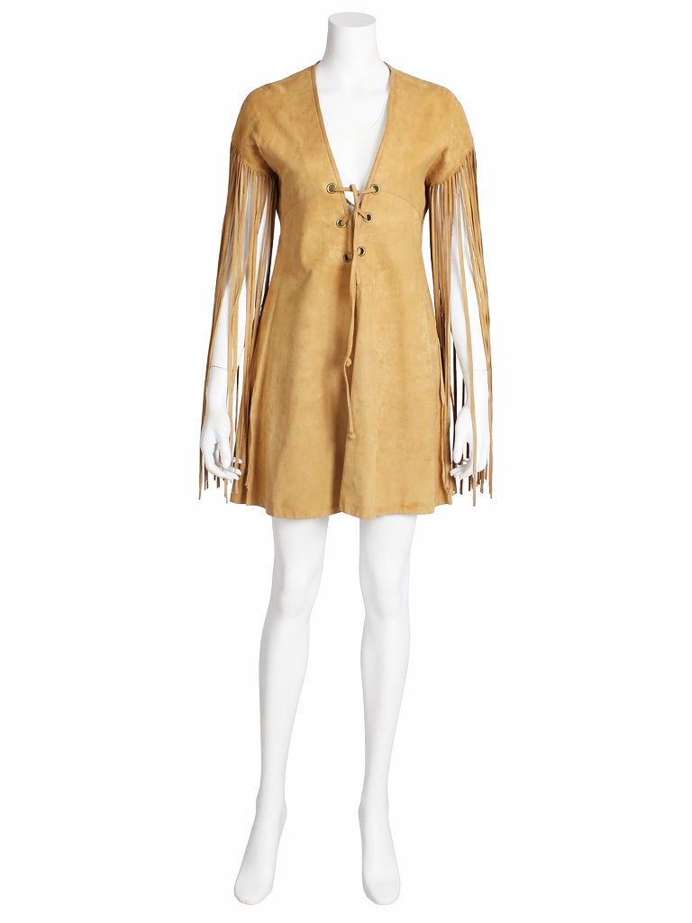 Bonnie Cashin For Sills Dress Chamois Leather Long Fringe Tunic Vintage 70s Rare